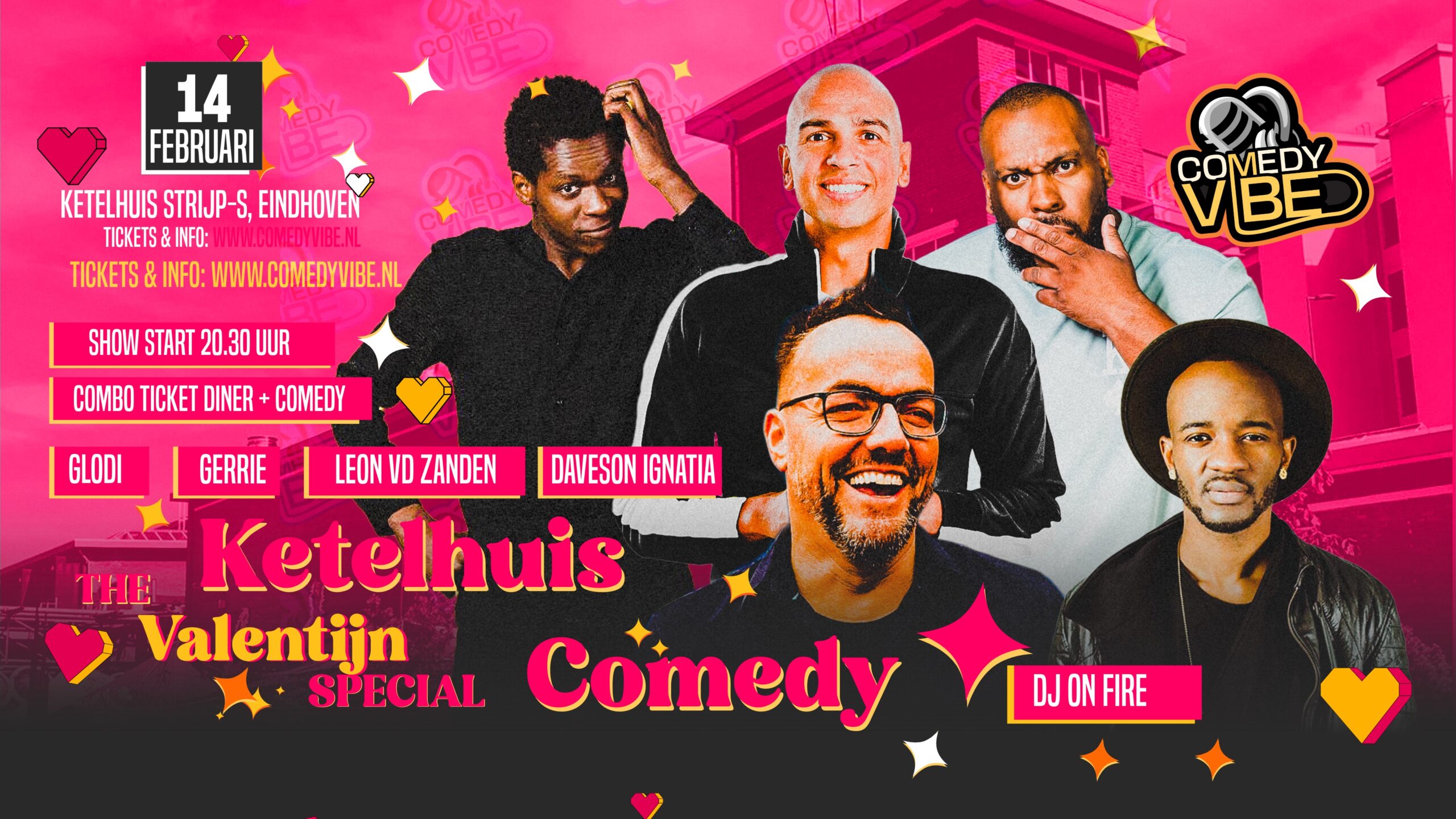 14 februari 2025 – Valentijnsdag Comedy Night met o.a Leon van der Zanden, Glodi and more in Het Ketelhuis Eindhoven